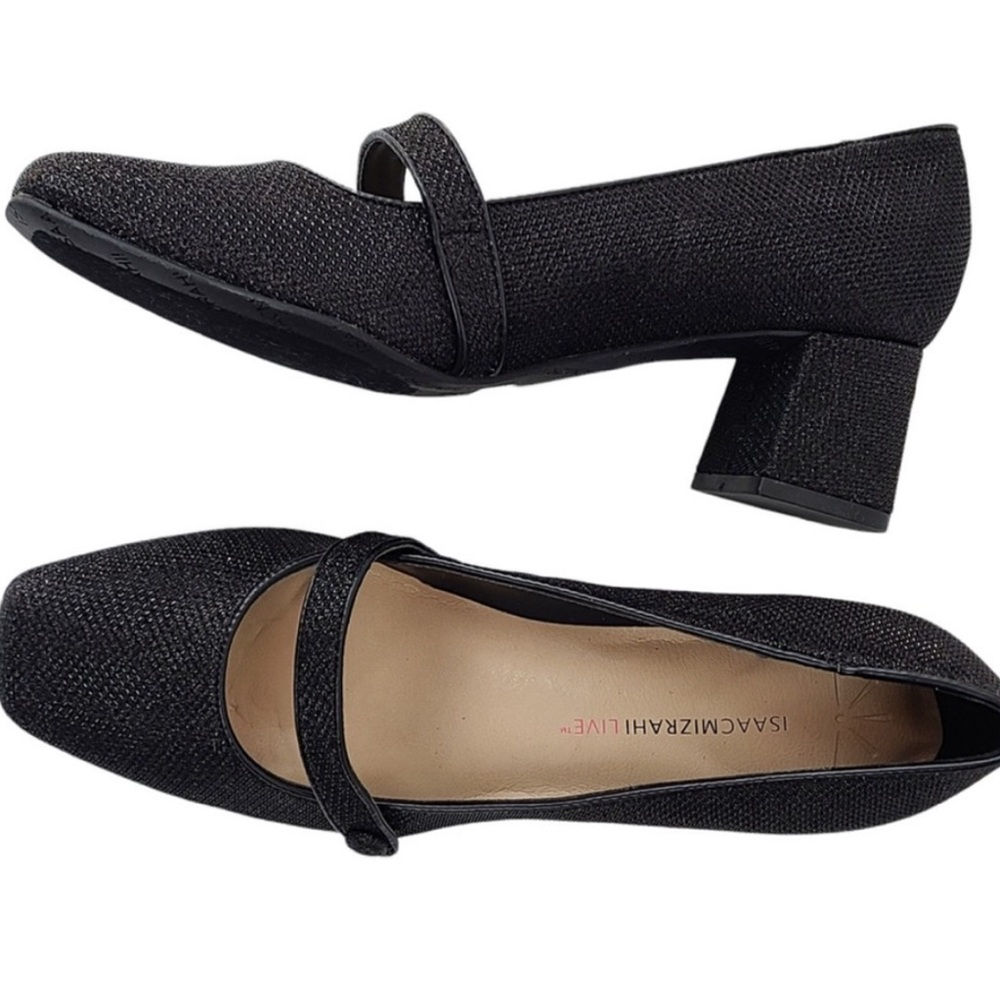 NWOT Isaac Mizrahi Live!Scarlet Black Glitter Mary Jane Dress Pumps 7.5